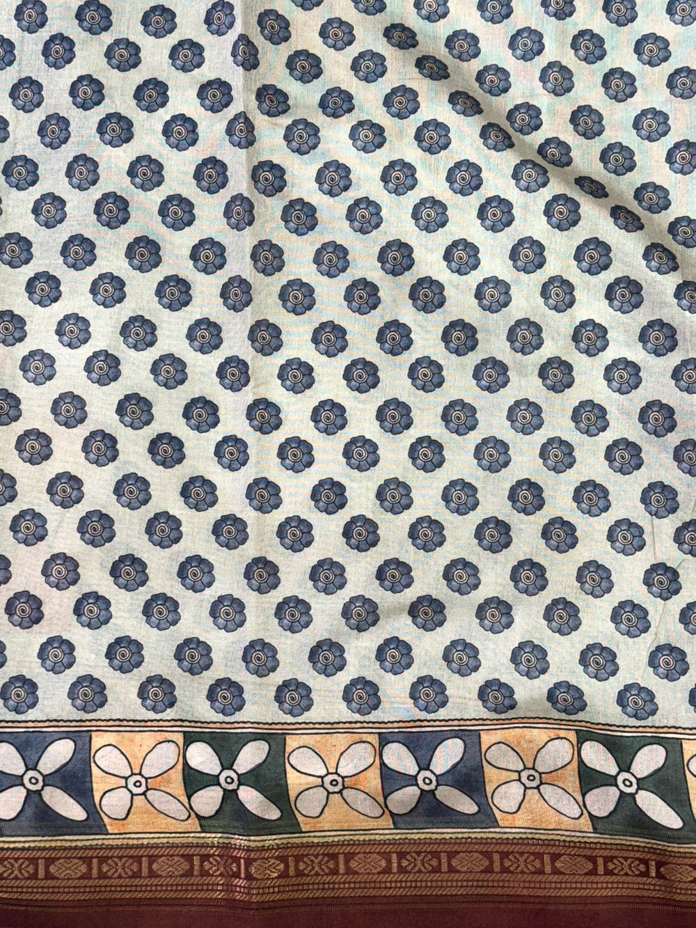 Elegant Soft Silk Ikkat Kalamkari Saree


