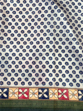 Royal Soft Silk Ikkat Kalamkari Saree