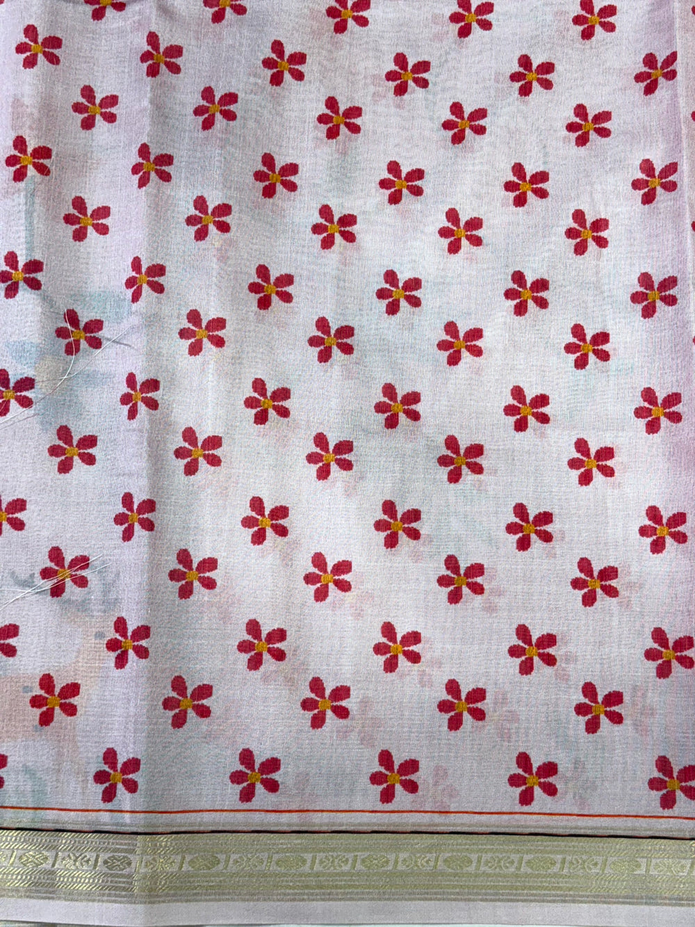 Pink Digital Rudraksh Border Saree