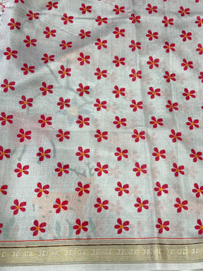 Grey Digital Rudraksh Border Saree