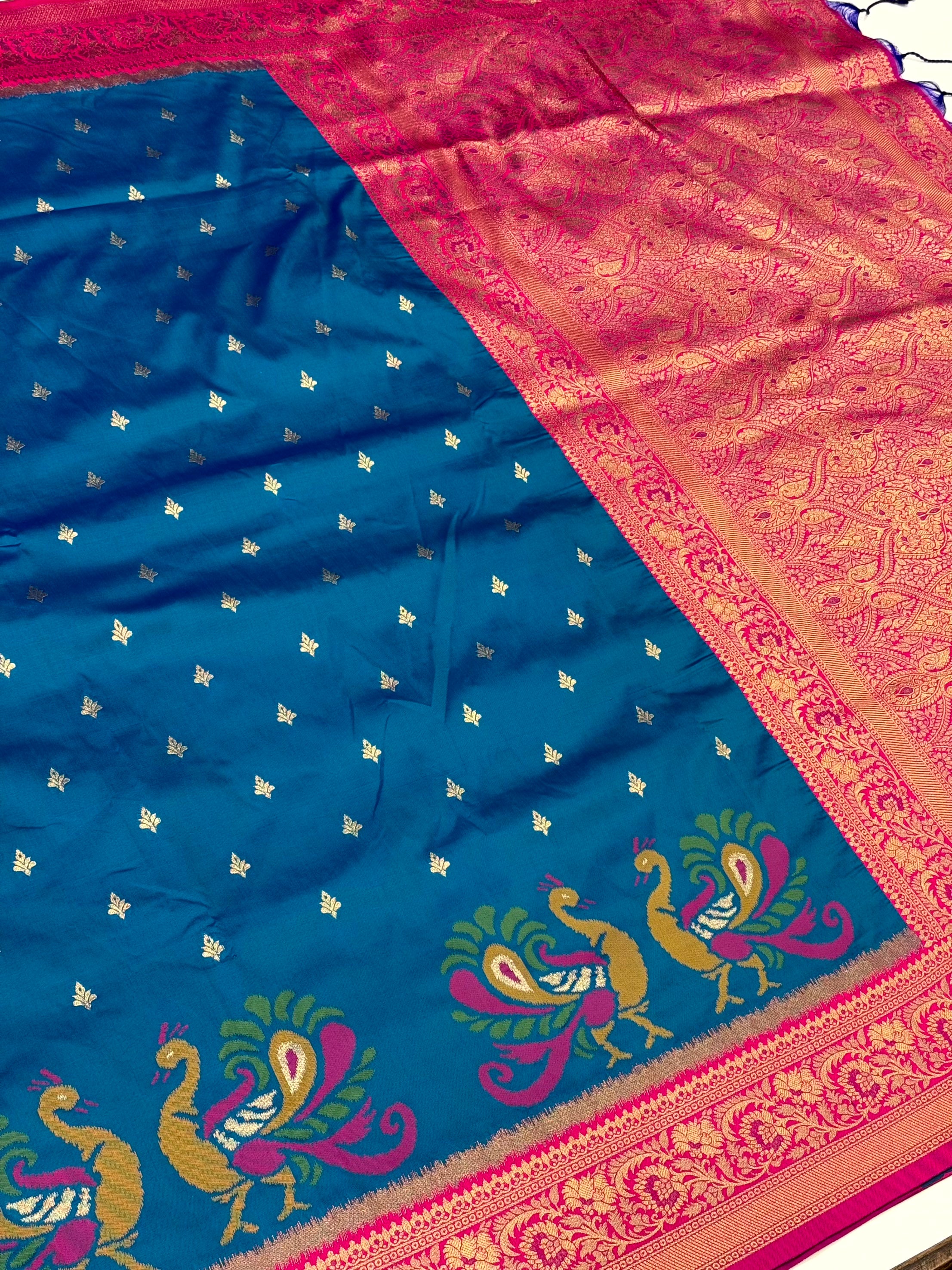 Regal Minakari Peacock Soft Silk Saree