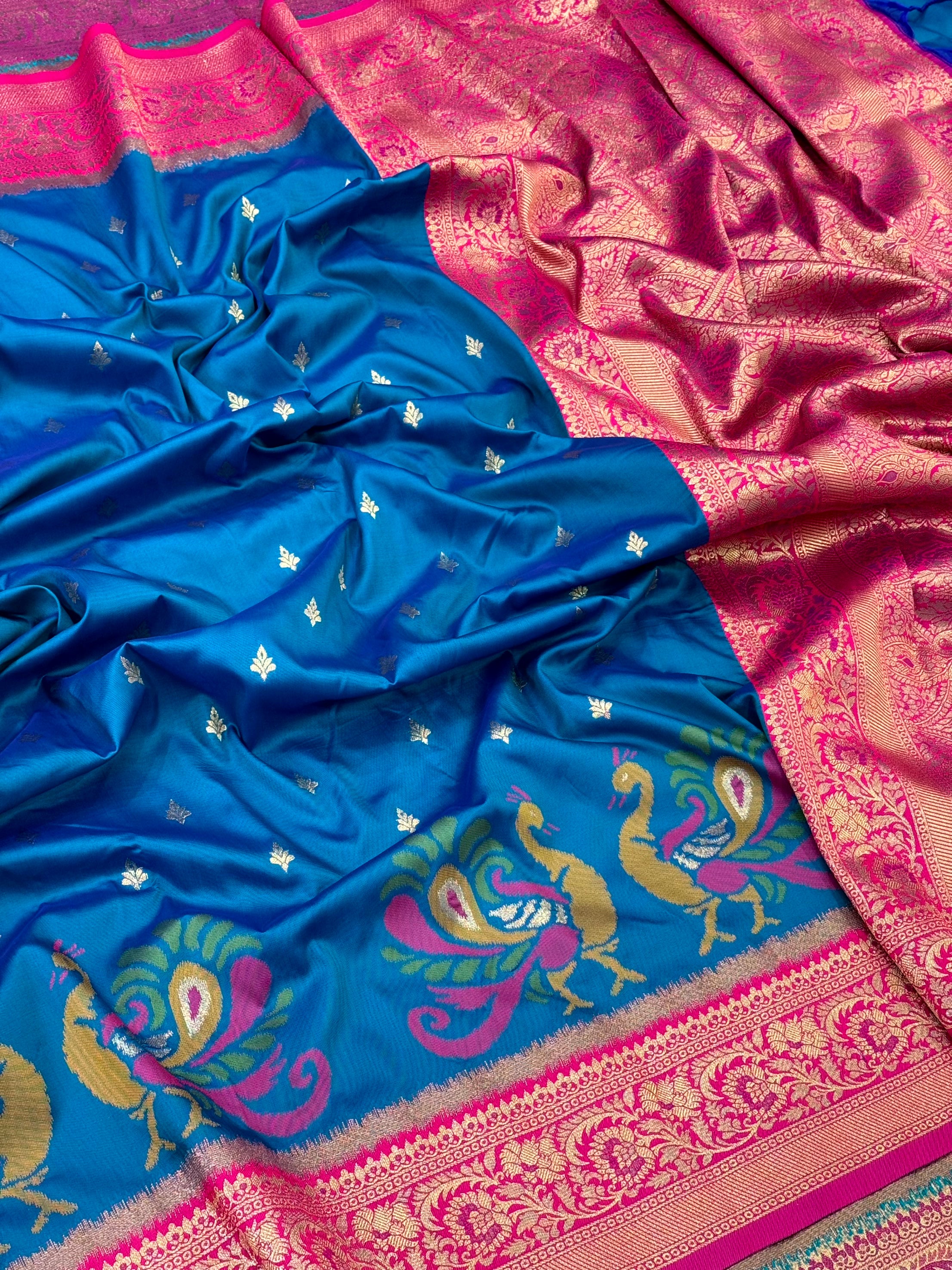 Regal Minakari Peacock Soft Silk Saree