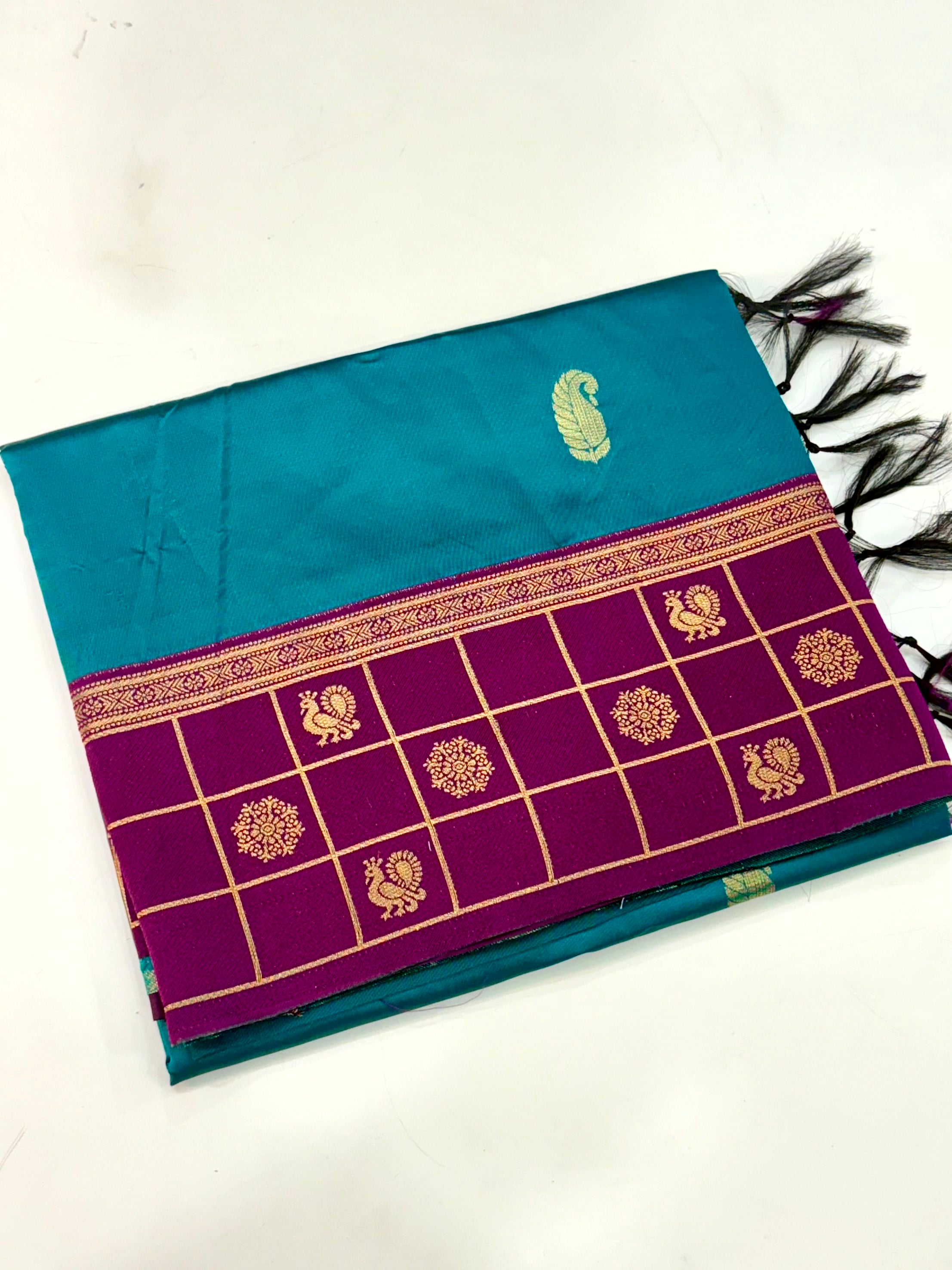 Peacock Aura Banarasi Katan Silk Saree