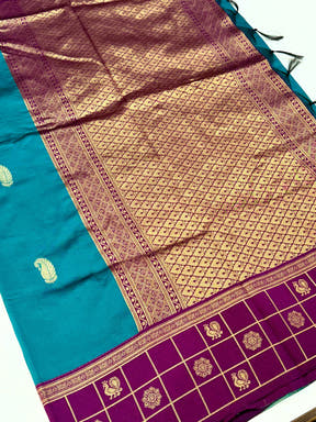 Peacock Aura Banarasi Katan Silk Saree