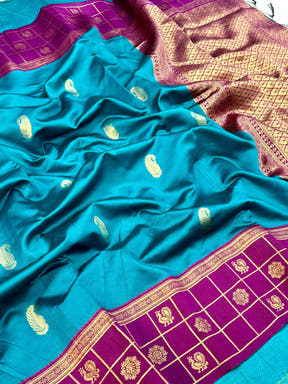 Peacock Aura Banarasi Katan Silk Saree