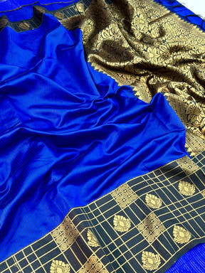 Black Gadwal Border Banarasi Katan Saree