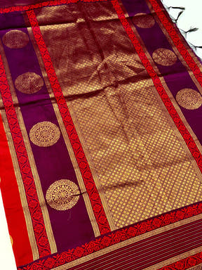 Elephant Zari Banarasi Soft Silk Saree