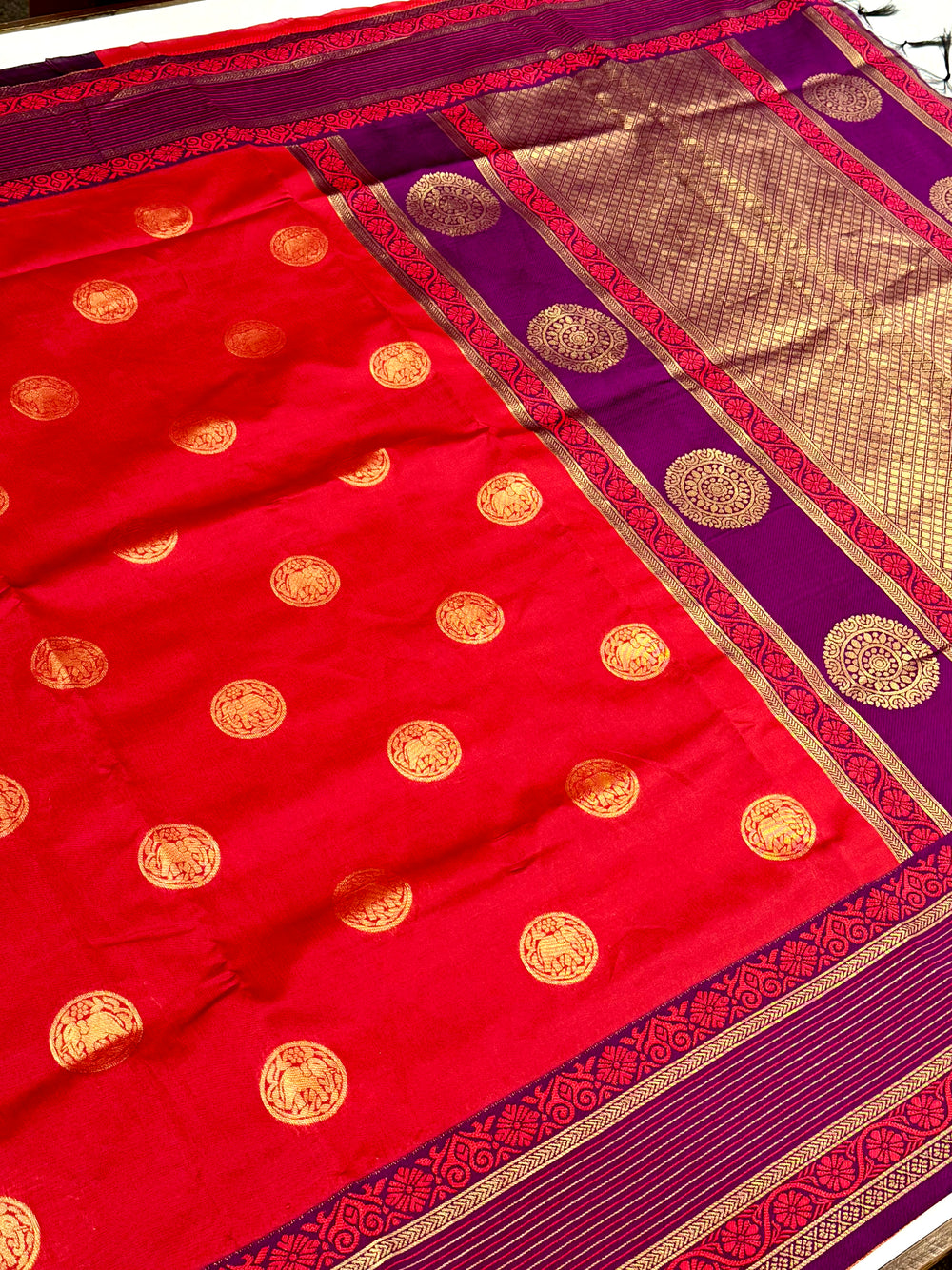 Elephant Zari Banarasi Soft Silk Saree