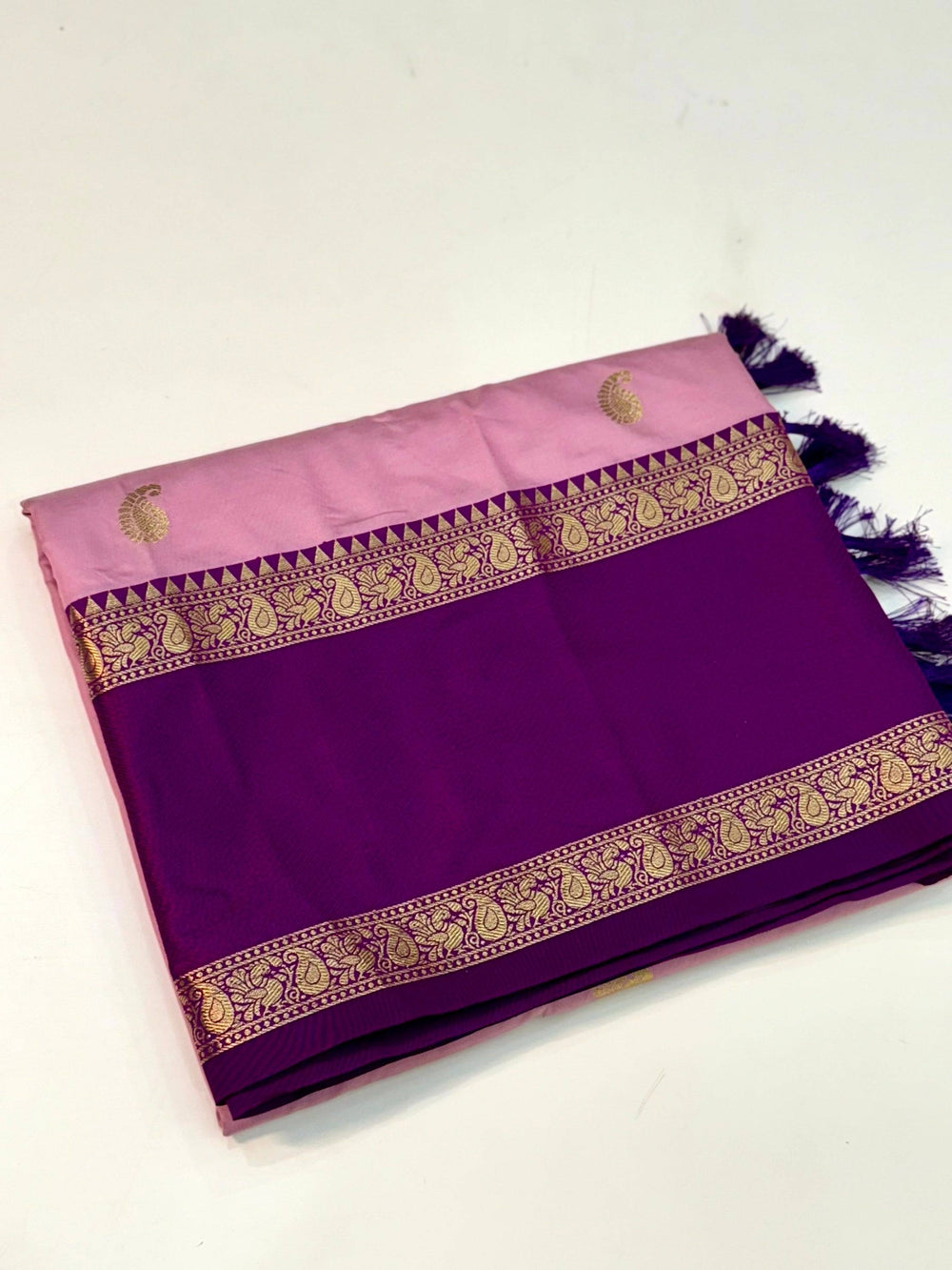 Pink Gadhwal Pure Soft Silk Saree