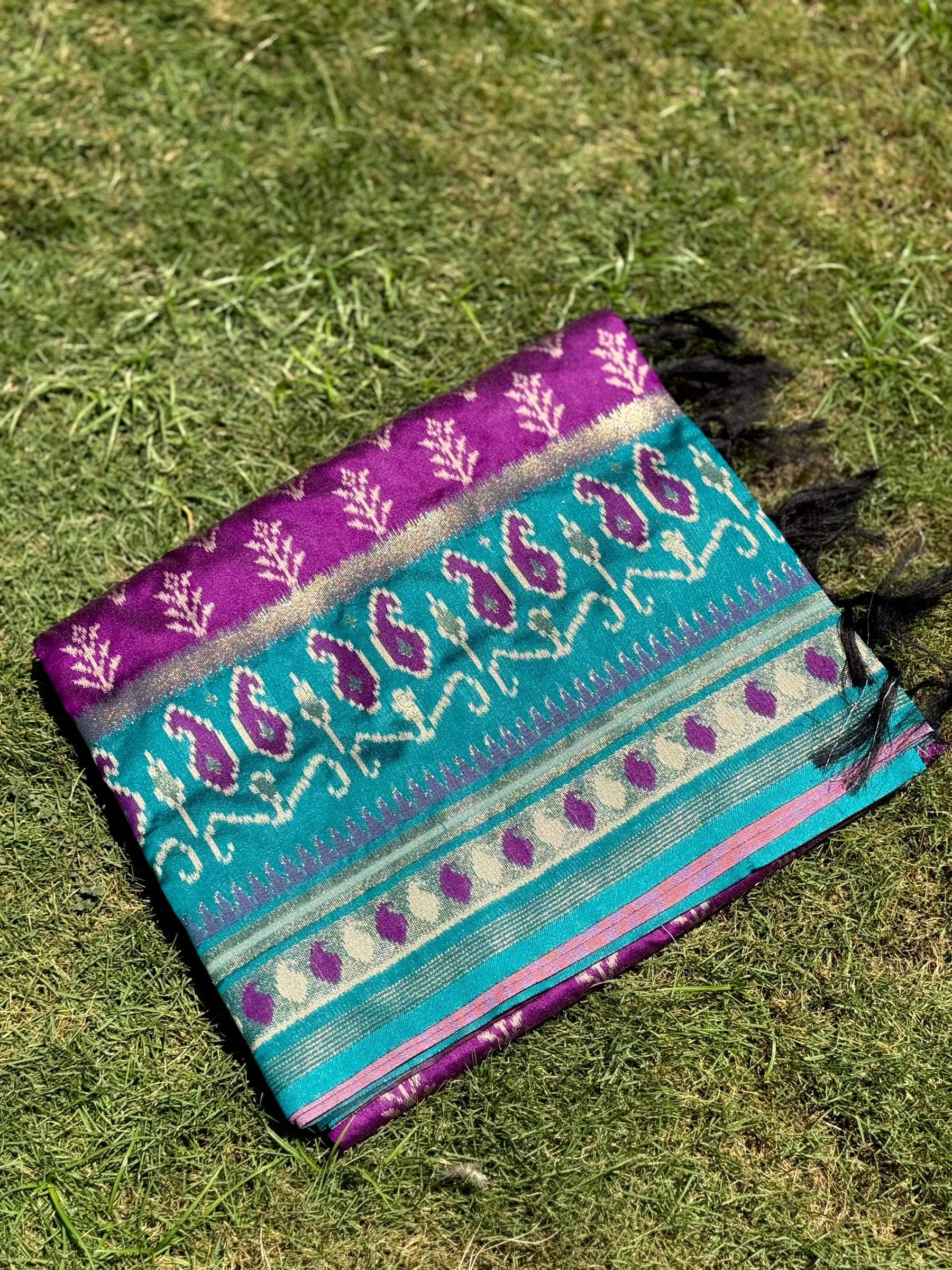 Majestic Wine Soft Silk Ikkat Saree