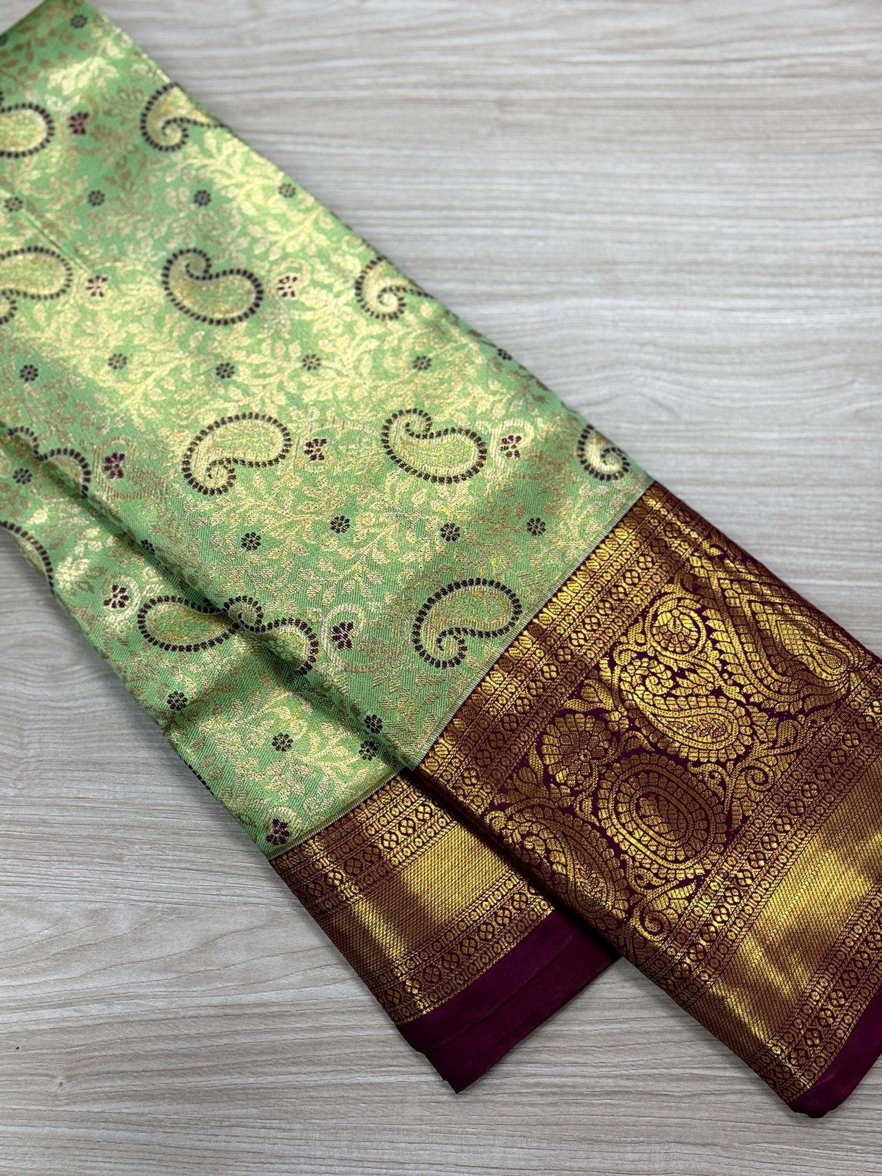 Light Green Dharmavaram Silk Saree