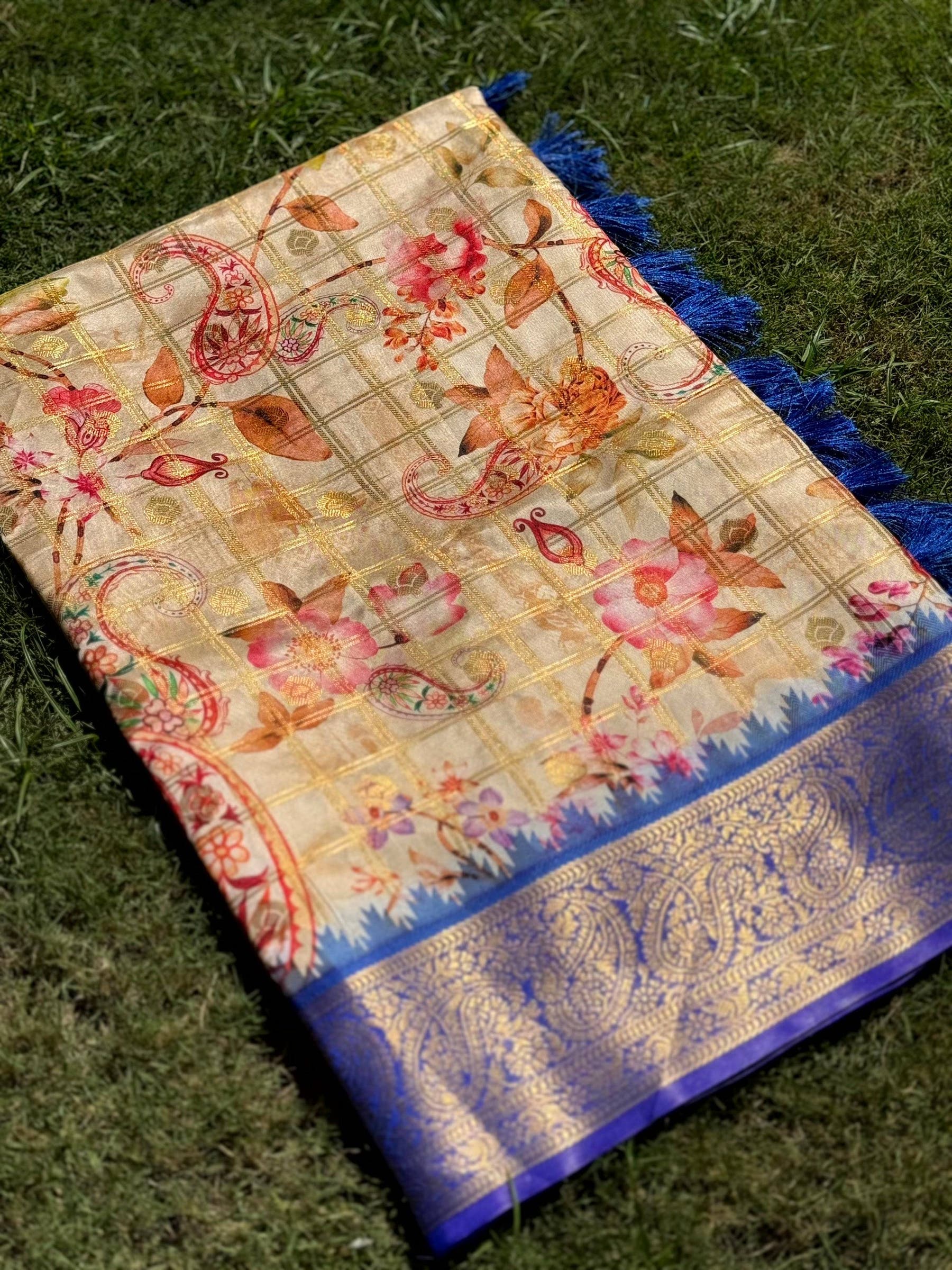 Heritage Banarasi Kalamkari Printed Saree