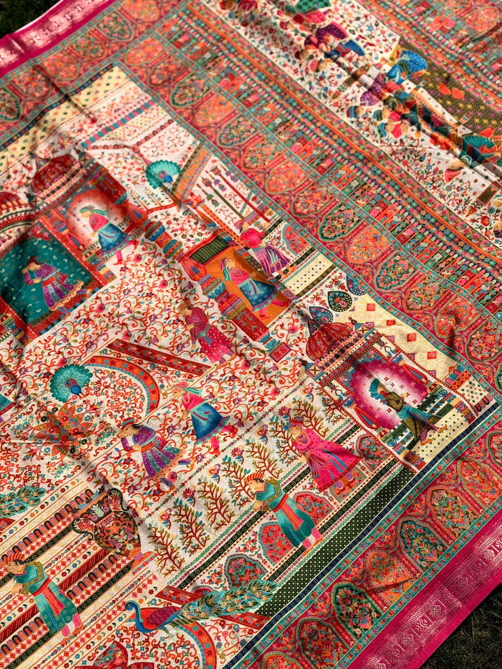 Soft Silk Pashmina Kashmiri Print Saree