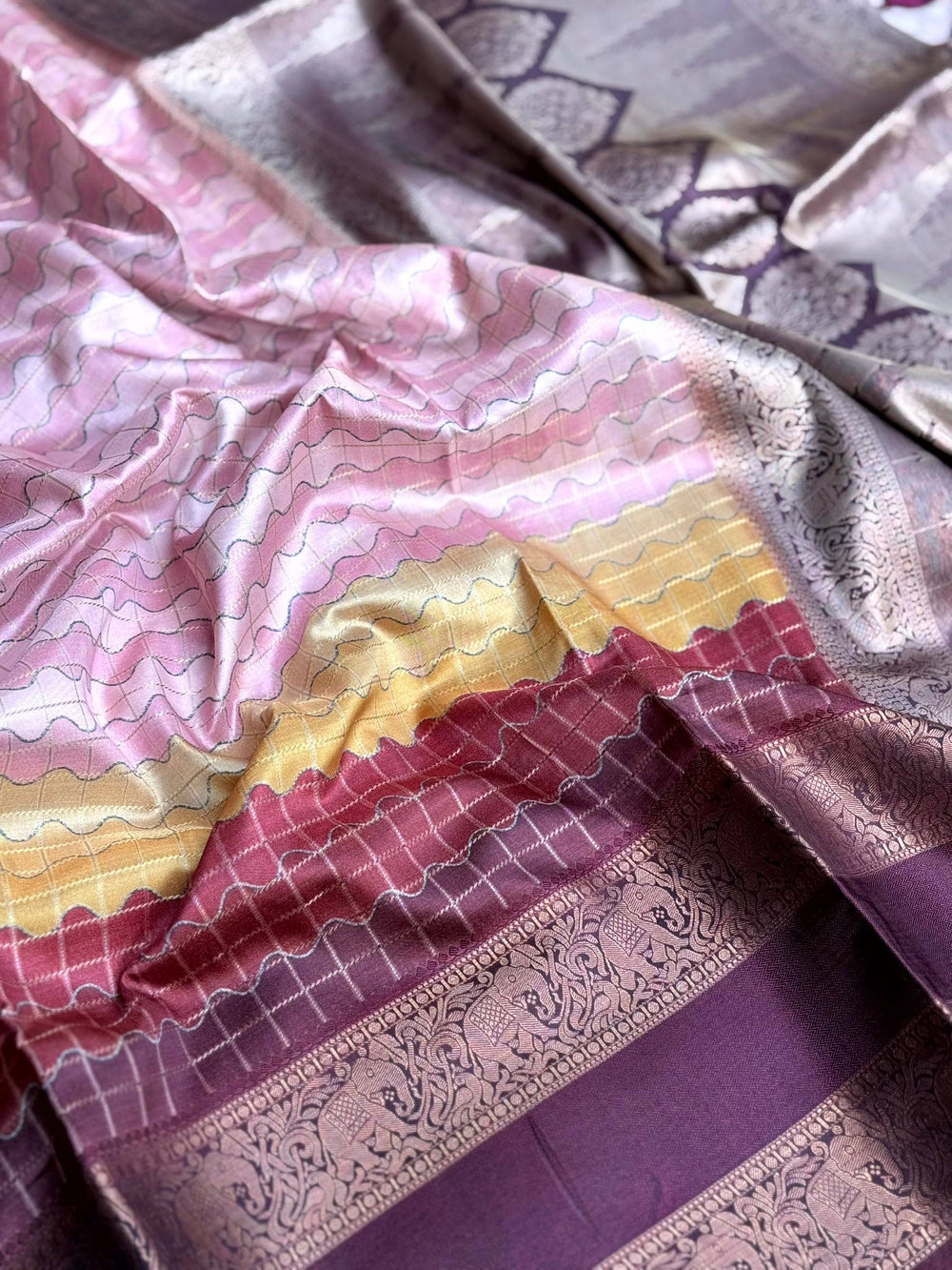 Radiant Soft Silk Rainbow Print Saree