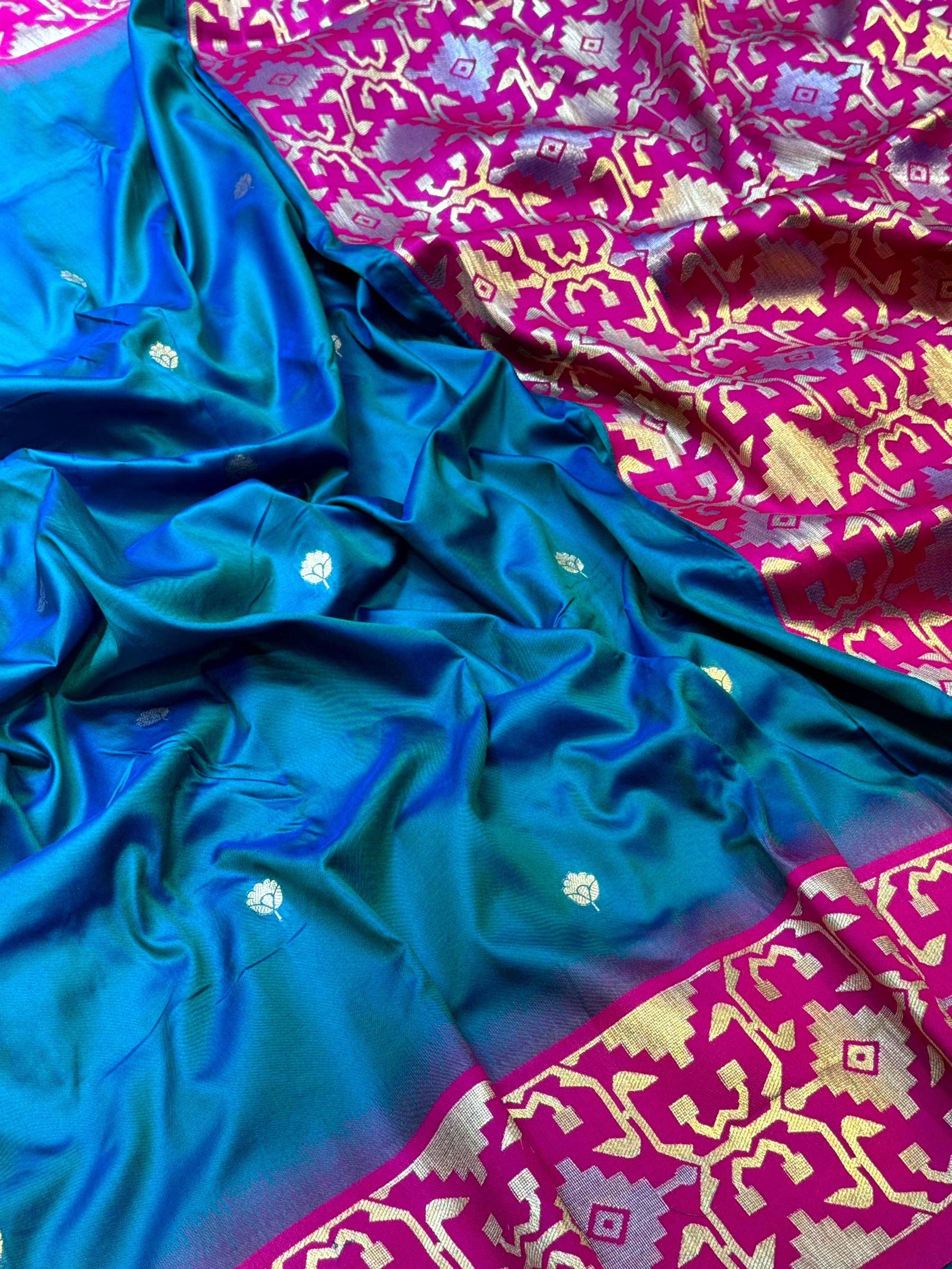 Azure Blue Soft Silk Kanjivaram Saree

