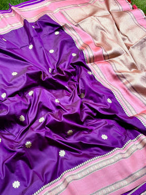 Vibrant Wine Soft Silk Floral Butta Saree