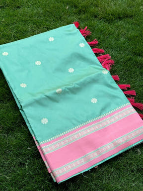 Pista Soft Silk Floral Butta Saree