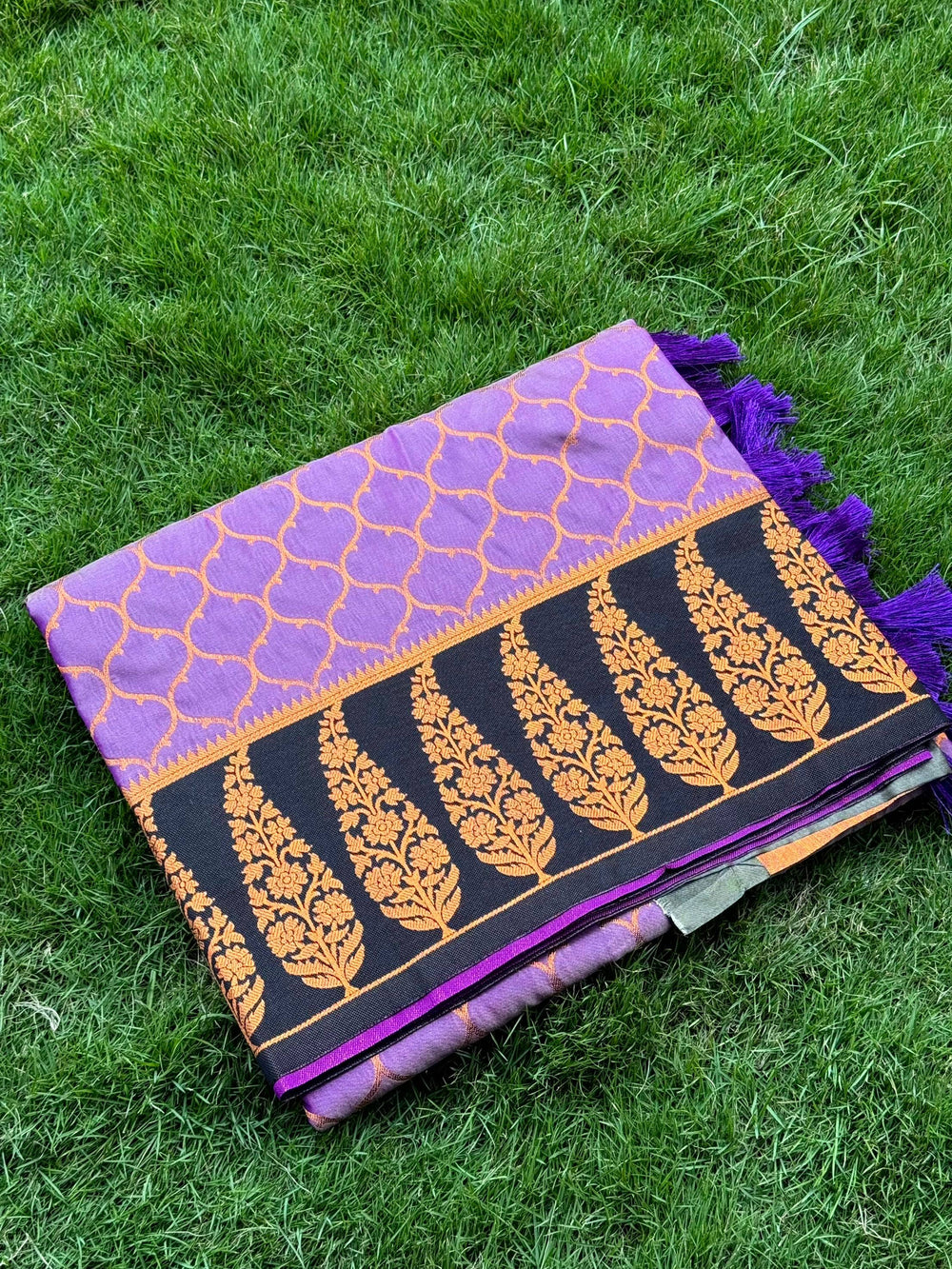 Lavender Soft Banarasi Katan Silk Saree