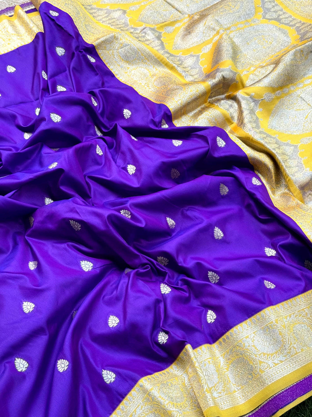 Purple Soft Silk Feather Saree