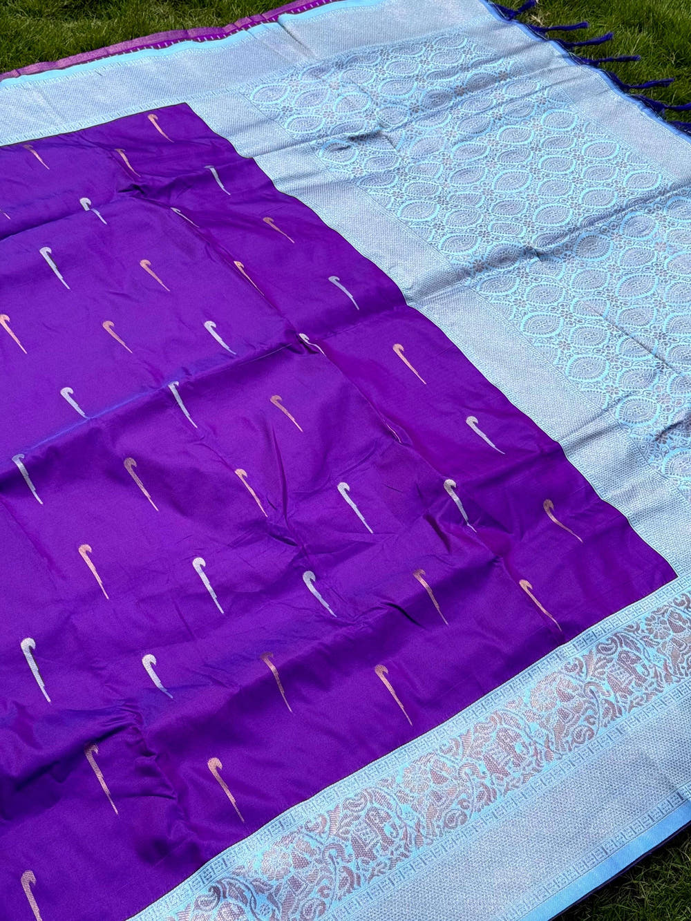 Purple Gold Zari Soft Silk Paithani Saree