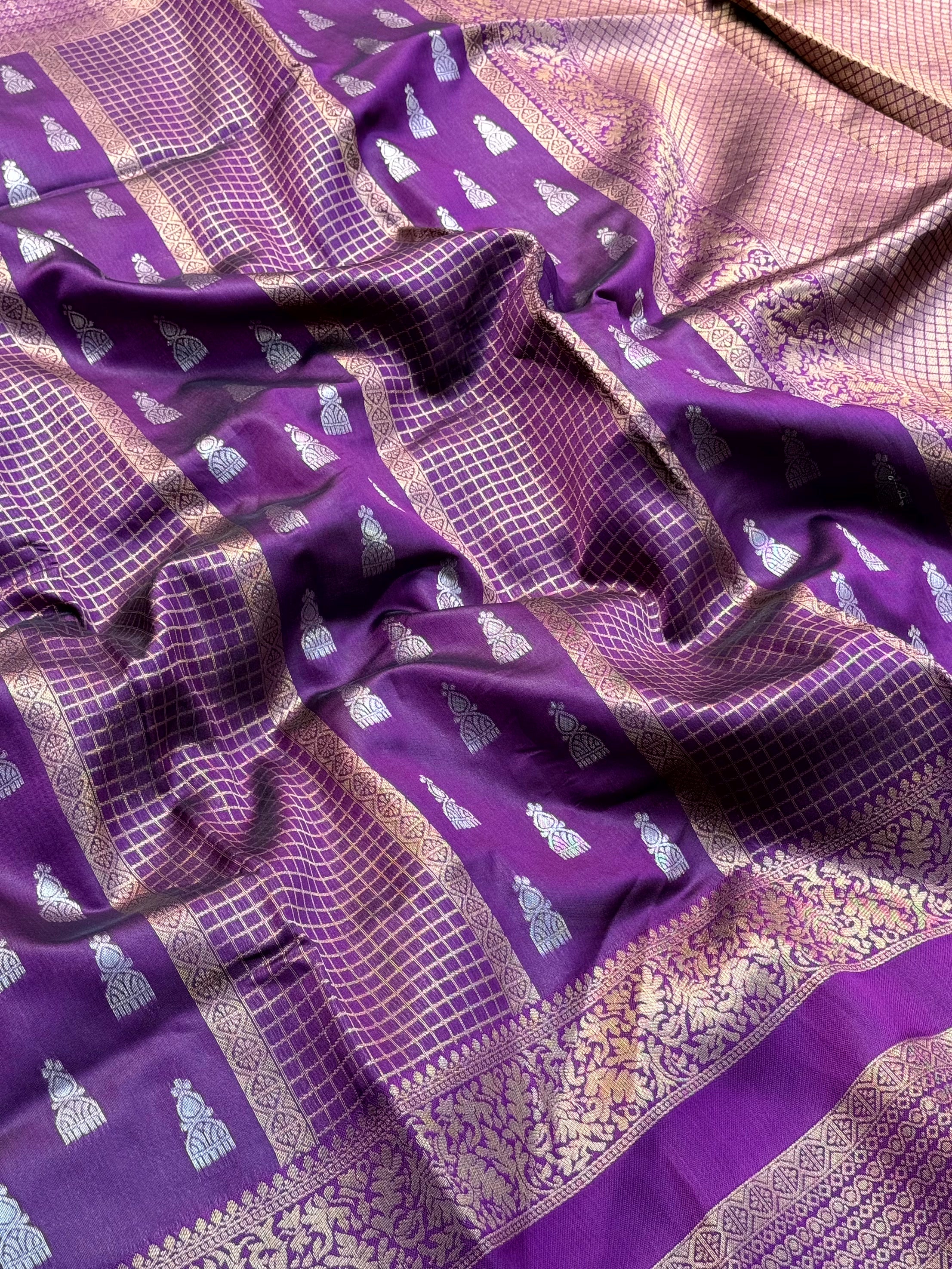 Regal Wine Banarasi Katan Silk Saree