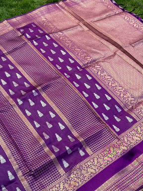 Regal Wine Banarasi Katan Silk Saree