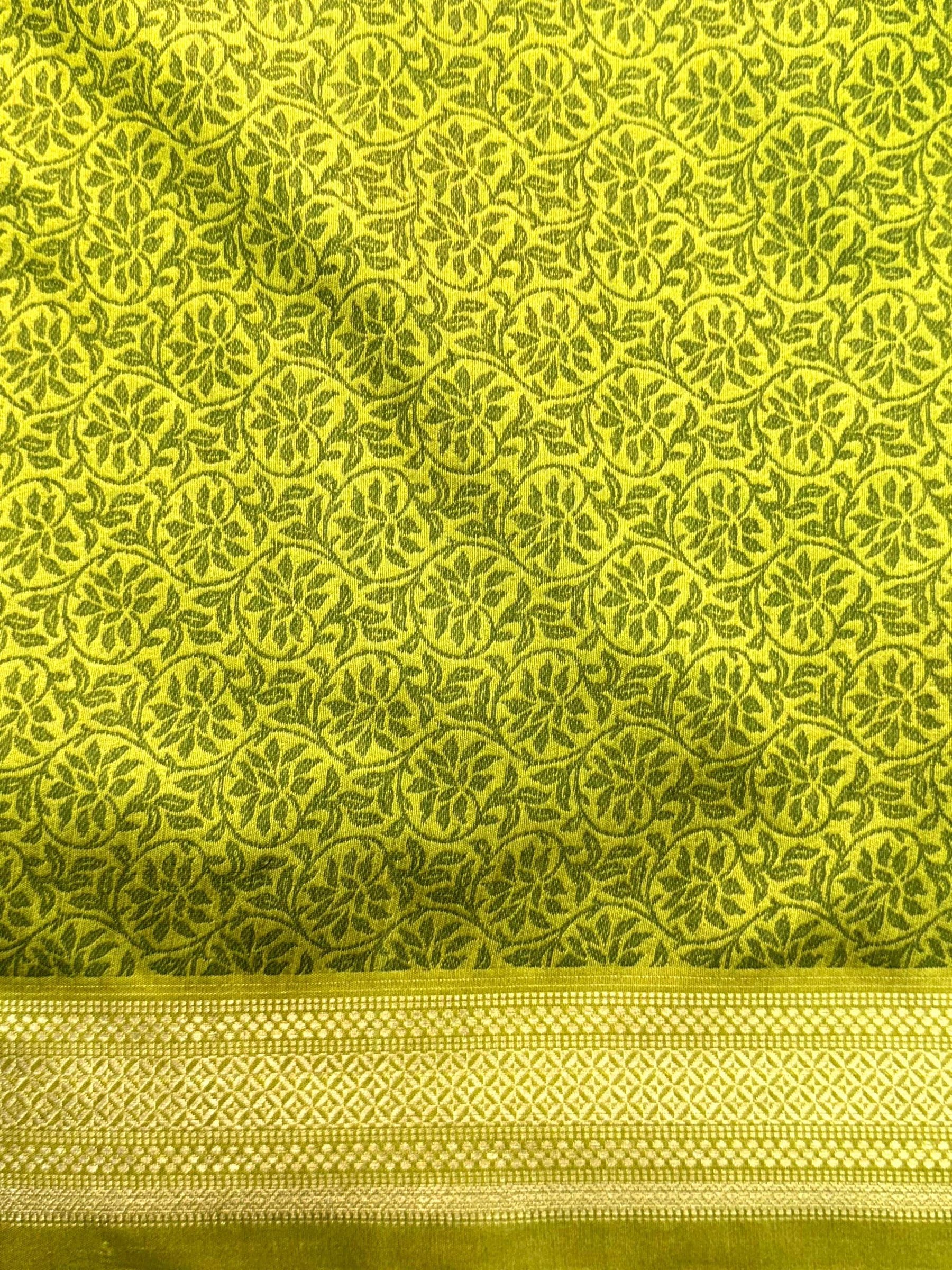Radiant Green Gold Zari Tissue Saree


