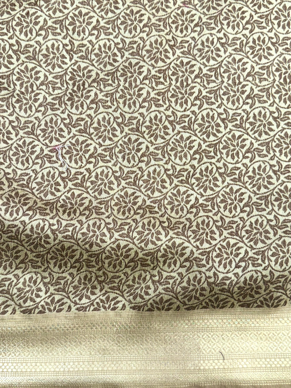 Radiant Brown Gold Zari Tissue Saree