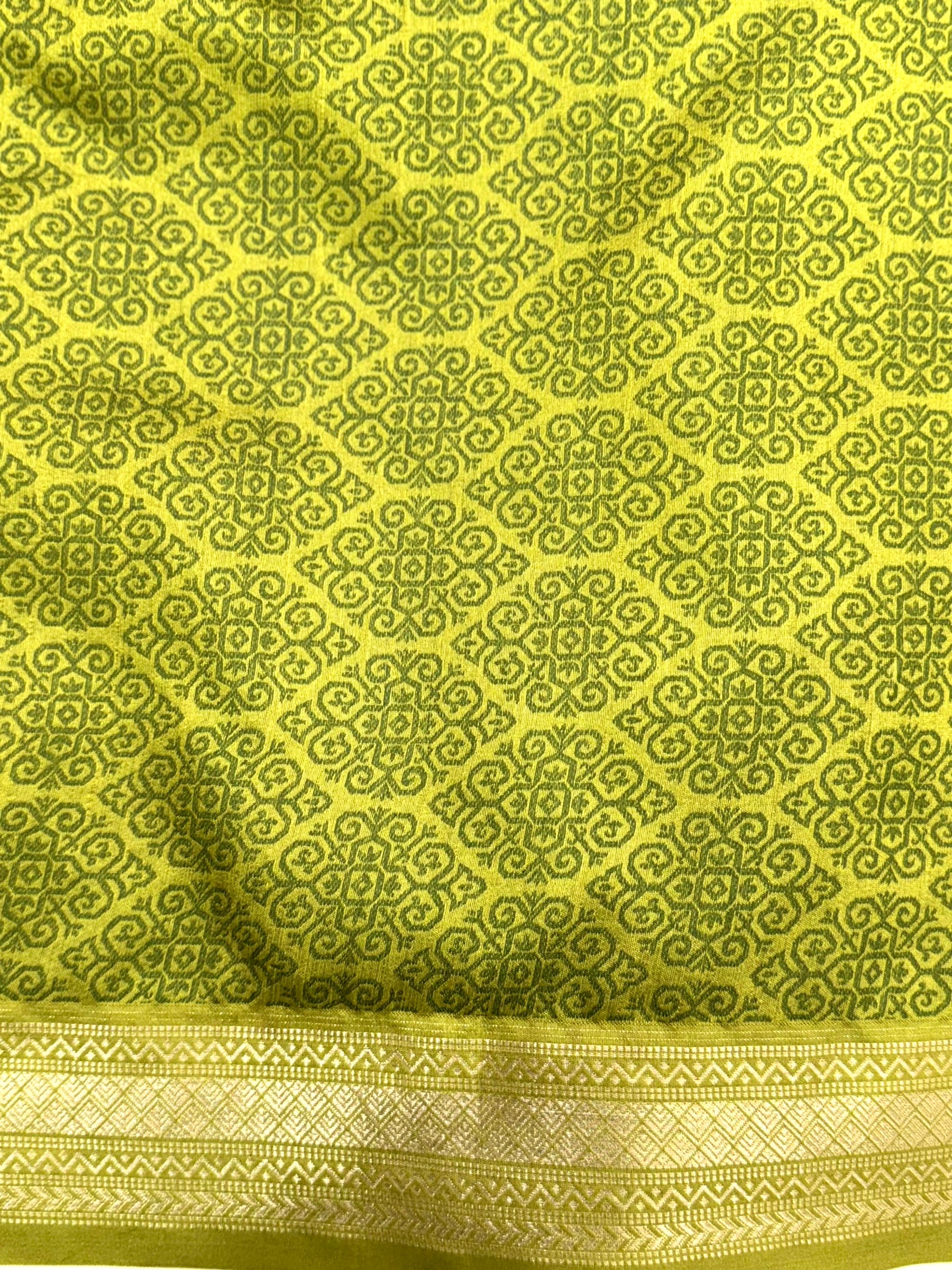 Elegant Green Gold Zari Tissue Saree

