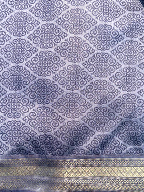 Elegant Lavender Gold Zari Tissue Saree