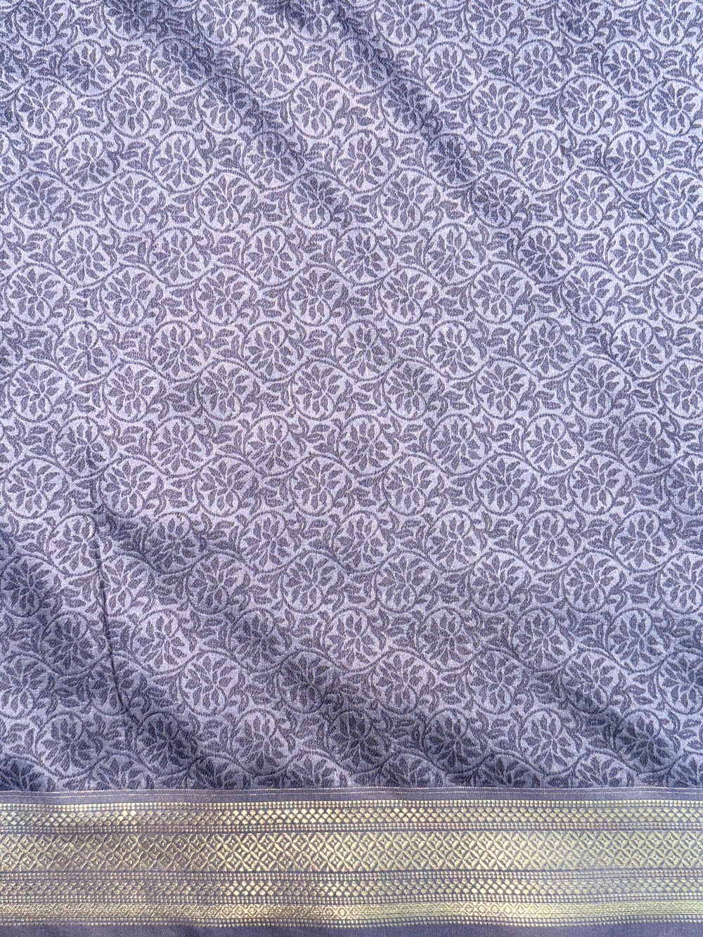 Radiant Lavender Gold Zari Tissue Saree