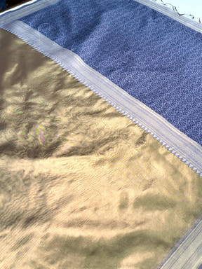 Radiant Lavender Gold Zari Tissue Saree