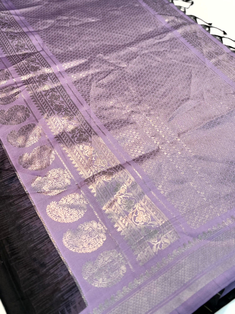 Black Soft Silk Gadwal Border Saree