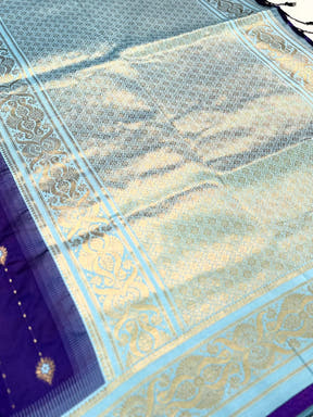 Traditional Purple Gadwal Soft Silk Saree