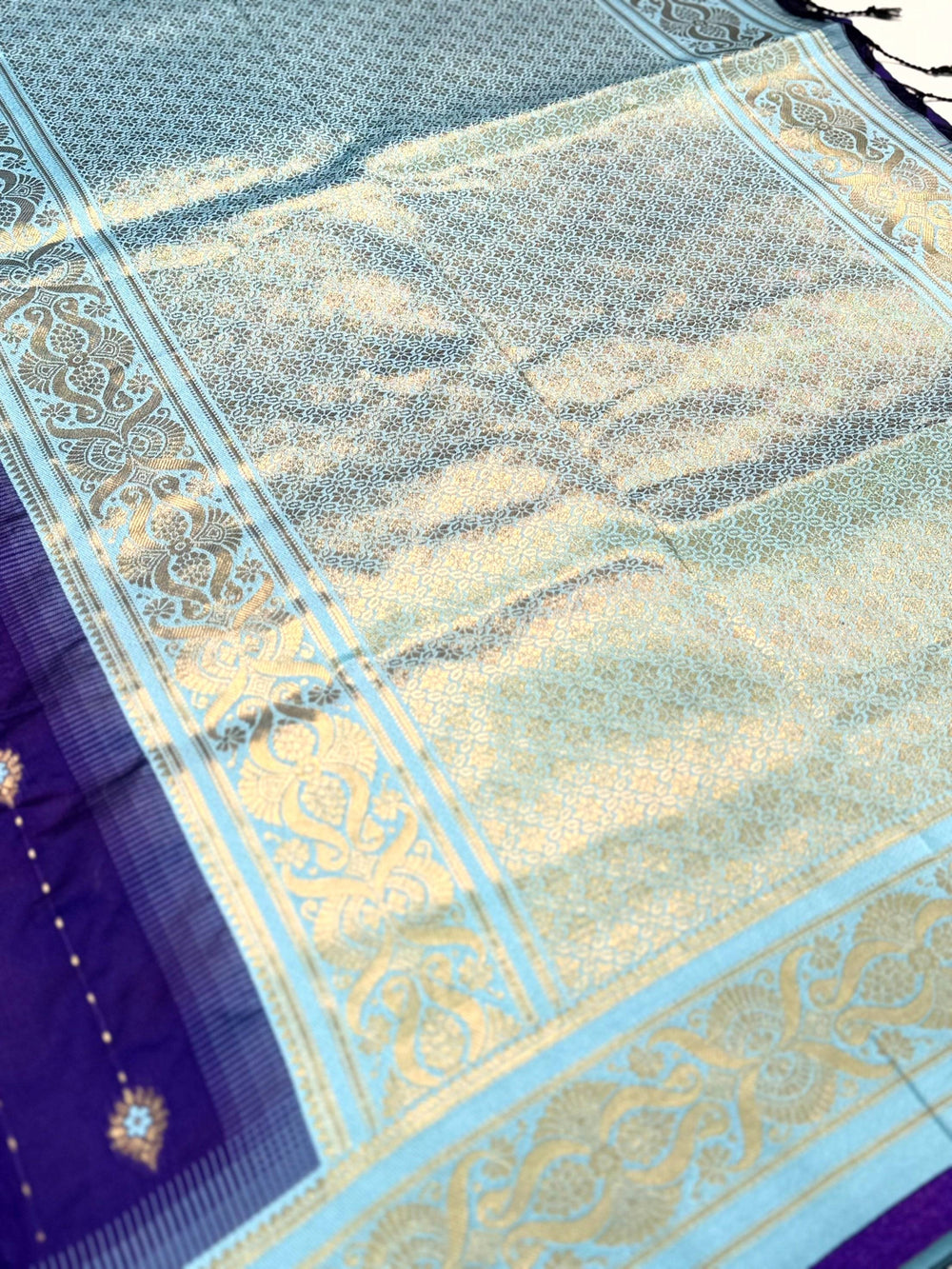 Traditional Purple Gadwal Soft Silk Saree