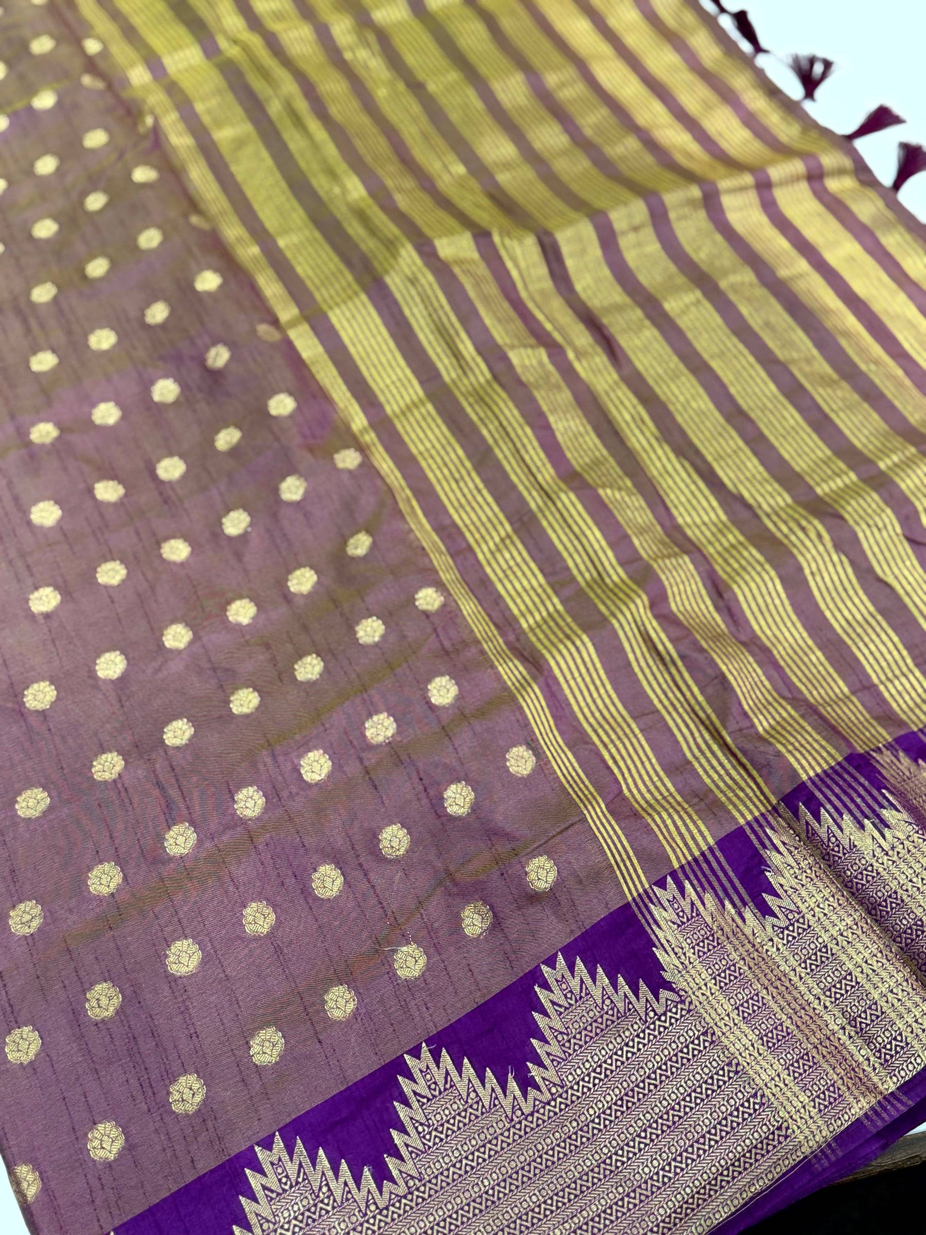 Choco Hand Dyed Raw Silk Saree