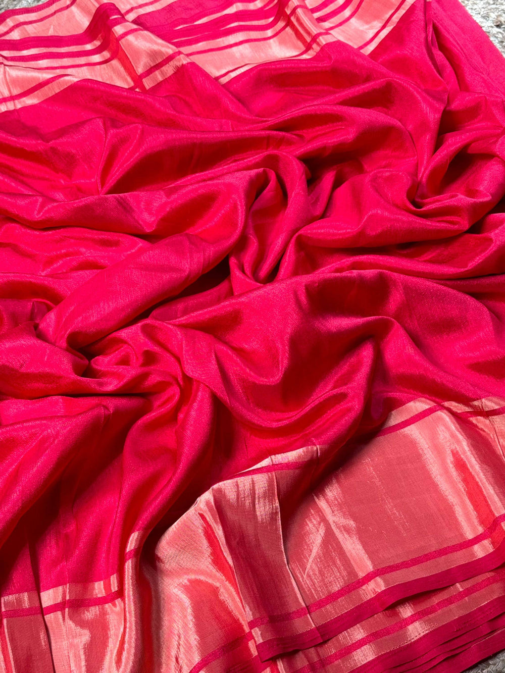 Radiant Pink Soft Silk Gold Zari Weaving Saree