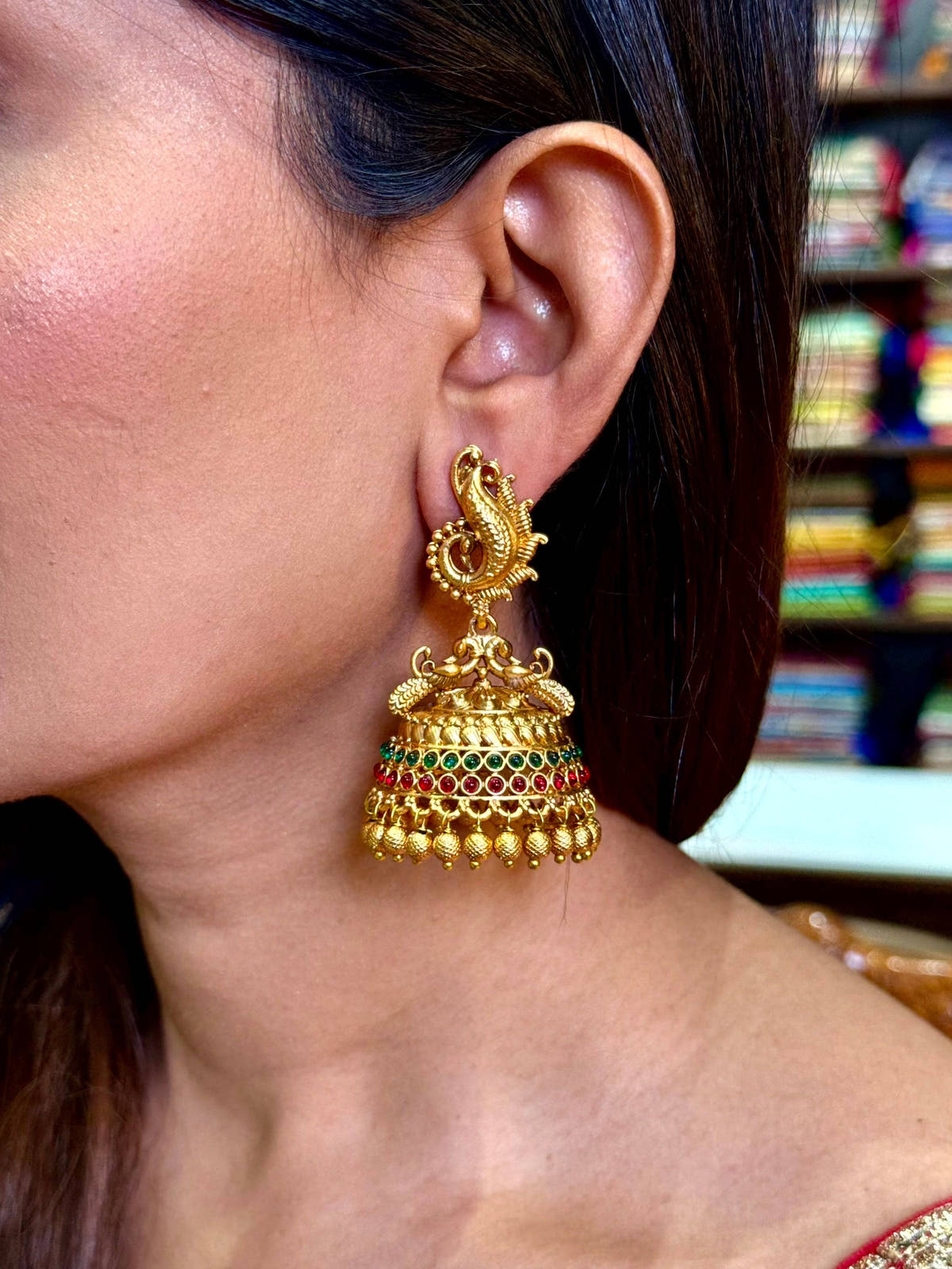 Royal Peacock Stone Earrings