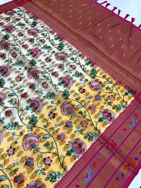 Radiance Kalamkari Printed Tissue Saree

