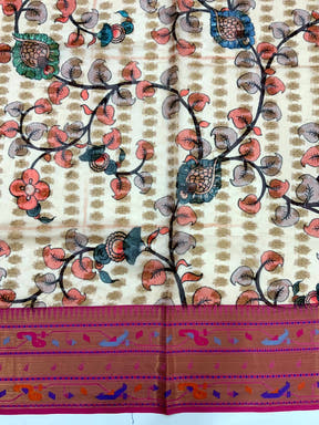 Elevate Kalamkari Printed Tissue Saree

