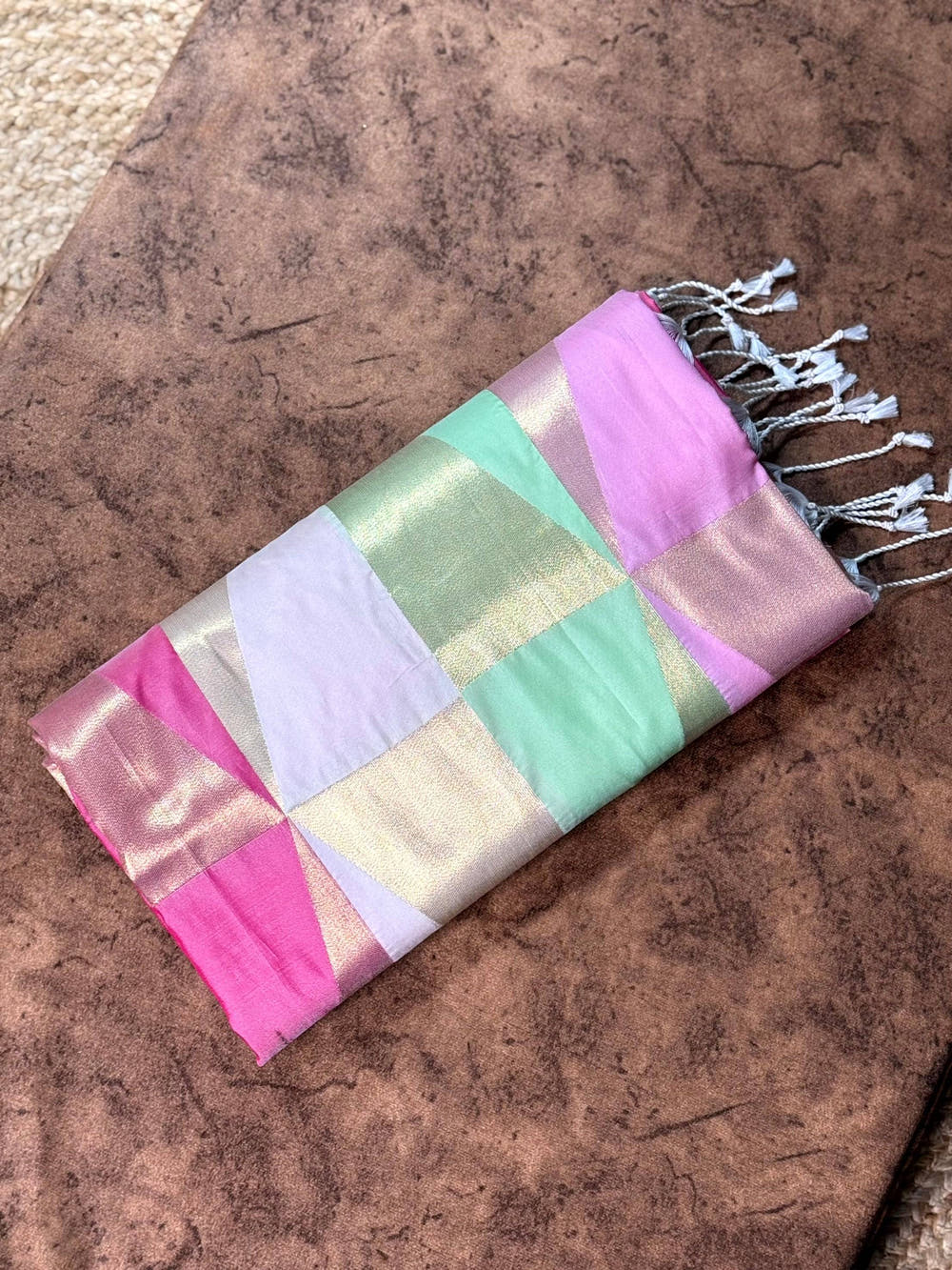 Multicolor Geometric Kanjivaram Saree