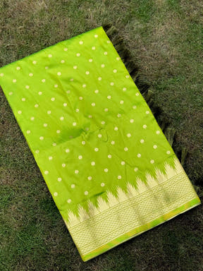 Green Dual Tone Zari Banarasi Paithani Saree