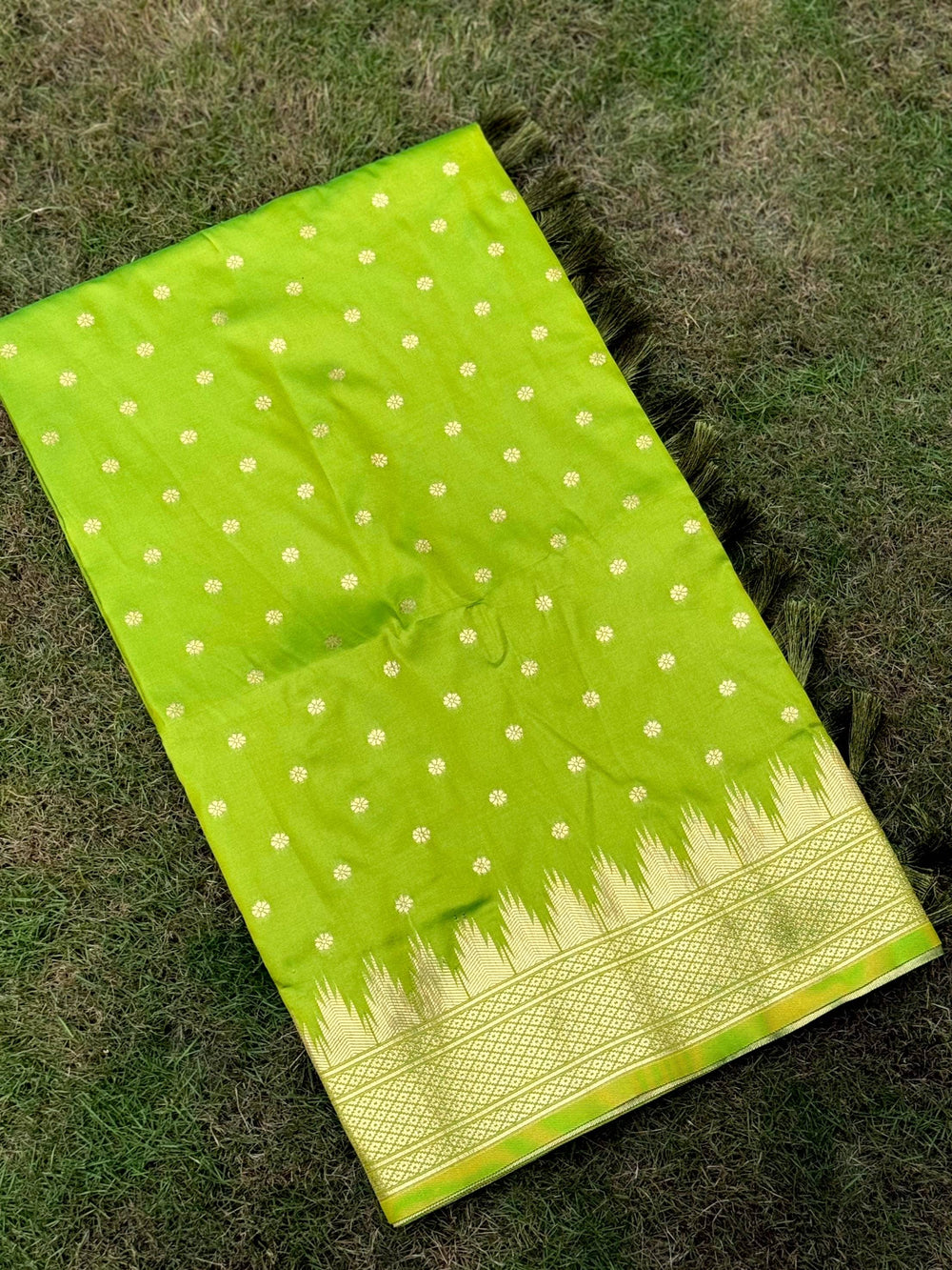 Green Dual Tone Zari Banarasi Paithani Saree