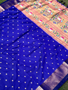 Purple Copper Zari Woven Soft Silk Paithani Saree