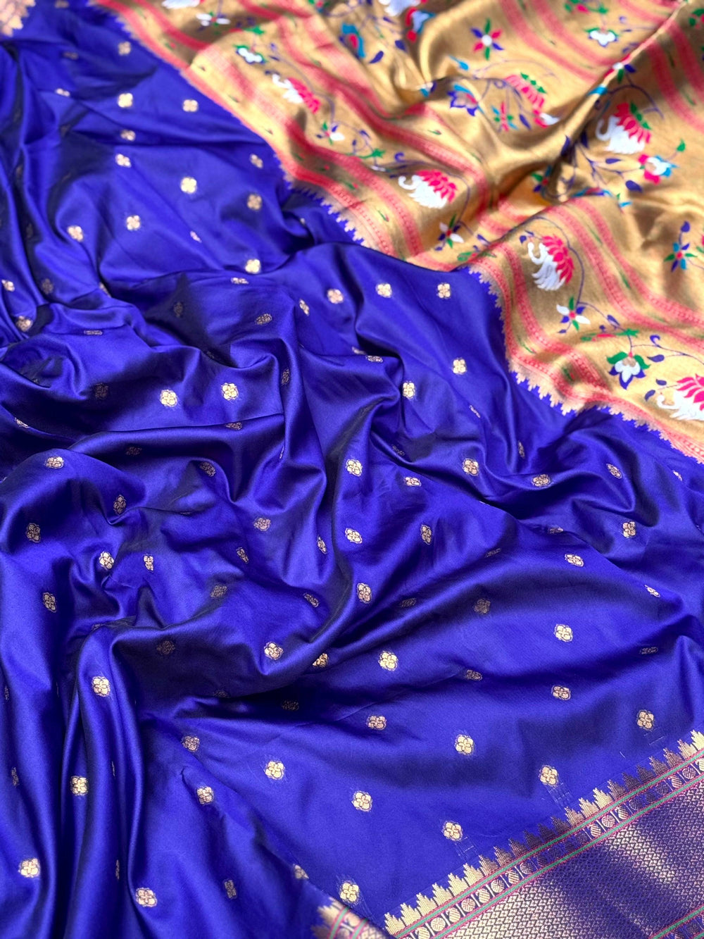 Purple Copper Zari Woven Soft Silk Paithani Saree