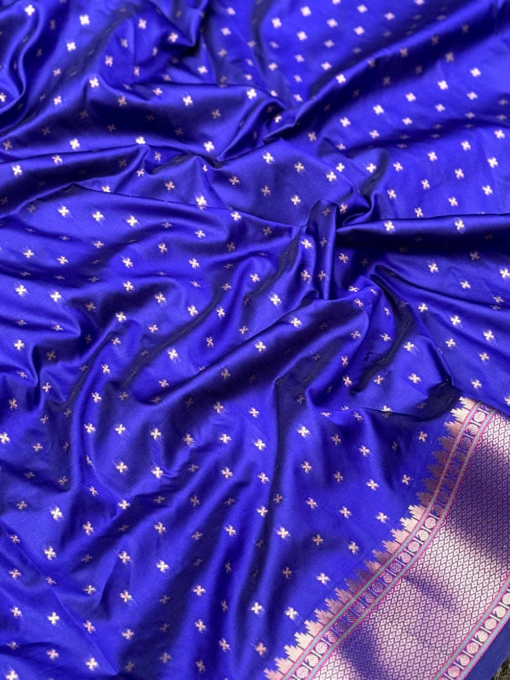 Purple Copper Zari Woven Soft Silk Paithani Saree