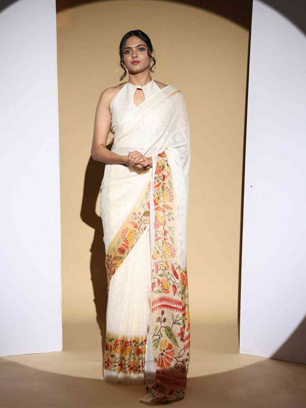 Soft Georgette Multi Colored Designer Saree
