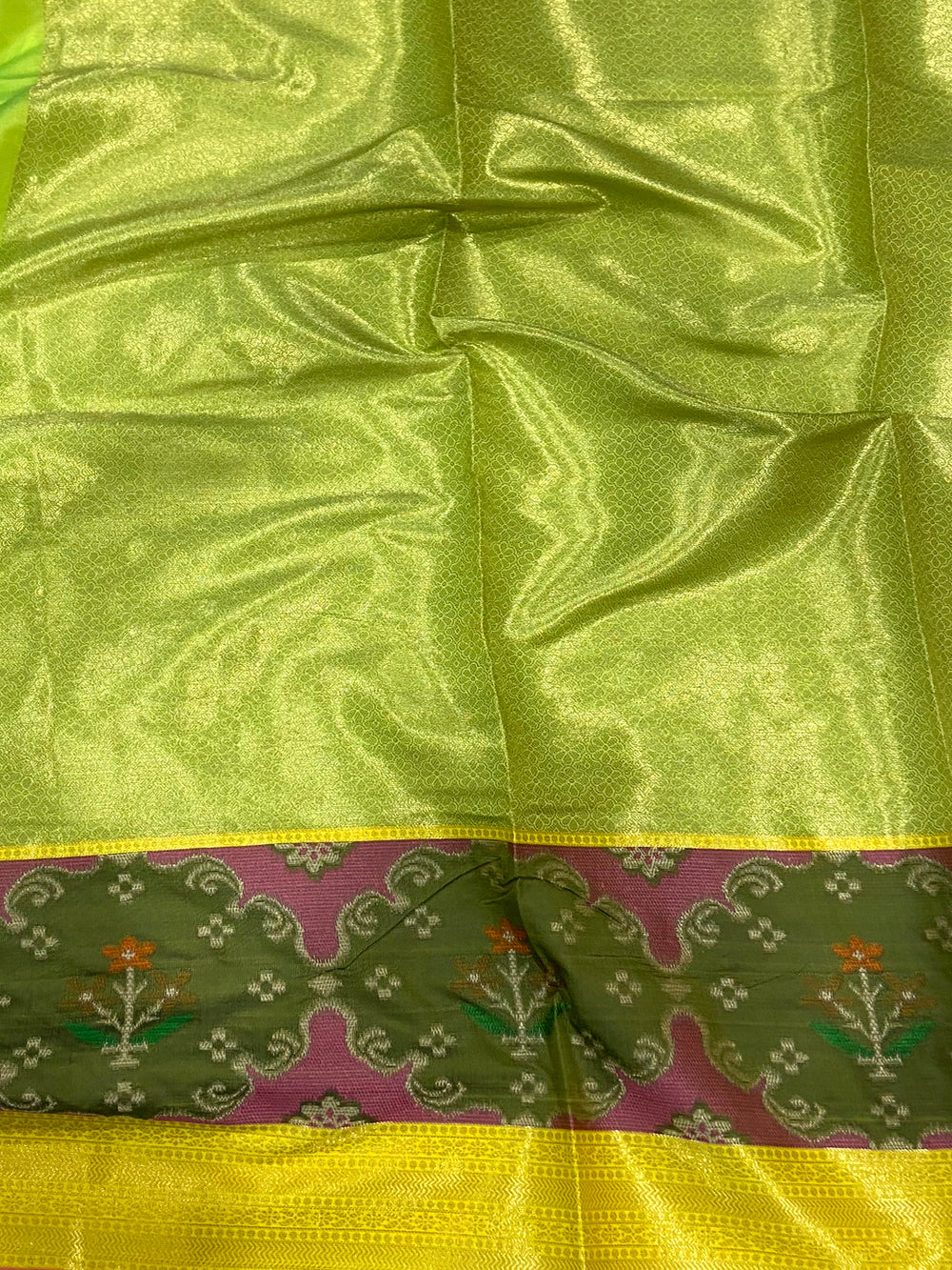 Sky Blue Katan Silk Ikkat Saree