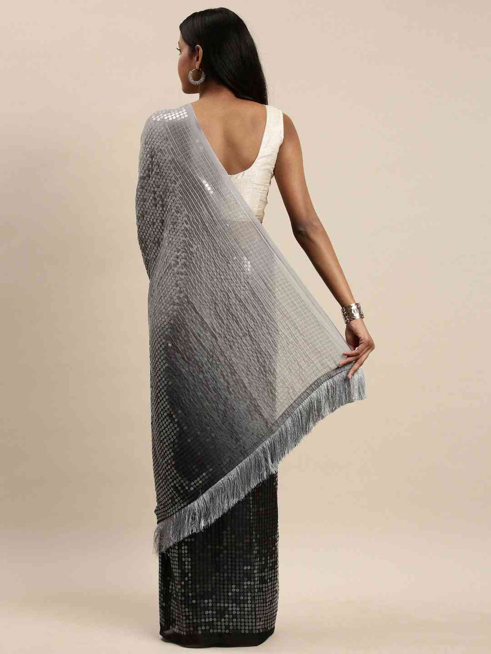 Shop Desiner Ombre Two Tone Sequence Saree at Vastranand