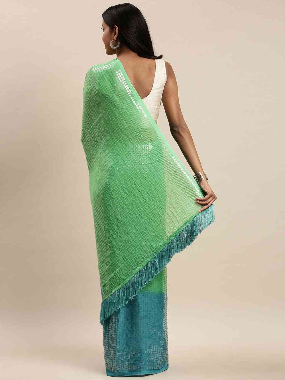 Shop Desiner Ombre Two Tone Sequence Saree at Vastranand